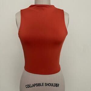 Live in the Moment Collection Women's Orange Sleeveless Stretch top Size Small